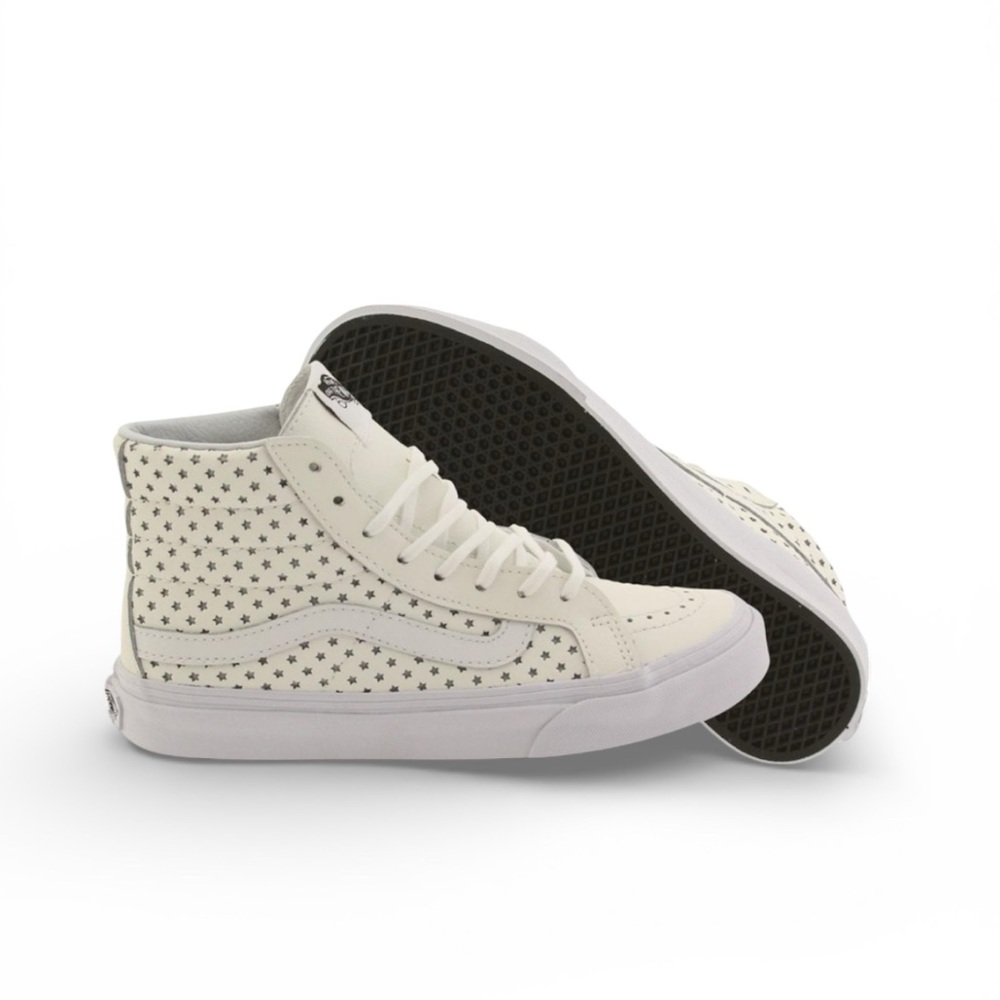 Vans Sk8-Hi Slim in Perf Stars Sneaker in White/True White Women’s Size 7